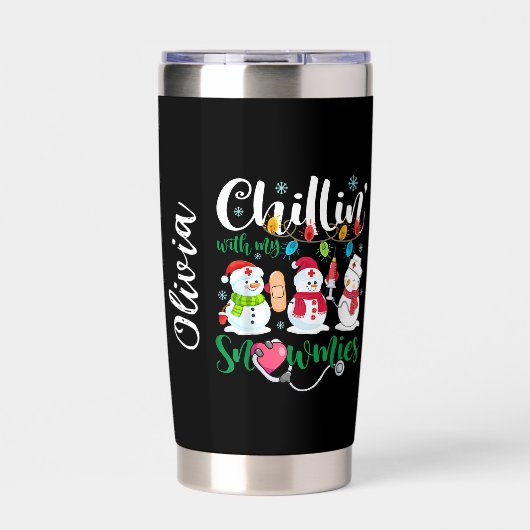 Chillin’ with My Snowmies Geïsoleerde Drinkbeker (Voorkant)
