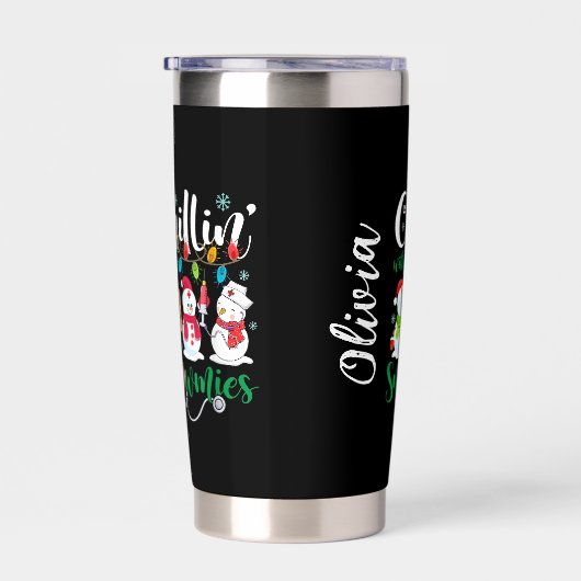 Chillin’ with My Snowmies Geïsoleerde Drinkbeker (Rechts)
