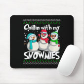 Chillin' With My Snowmies - Ugly Christmas Snowman Muismat (Met muis)
