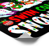 Chillin With My Swim Coach Snowmies Xmas Swimmer  Poster (Hoek)