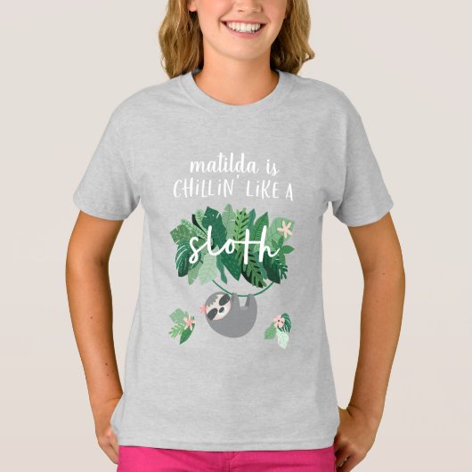 Chilline als een sloze tropische florale t-shirt (Voorkant)