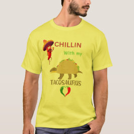 Chilline met mijn tacosaurus t-shirt