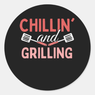 Chilling and grilling - Grill BBQ Ronde Sticker