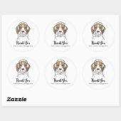 Chilling Beagle met Bubblegum Funny Dog Dank u Ronde Sticker (Vel)
