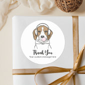 Chilling Beagle met Bubblegum Funny Dog Dank u Ronde Sticker