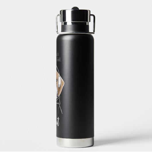 Chilling Beagle met Bubblegum Grappige Hond Waterfles (Achterkant)