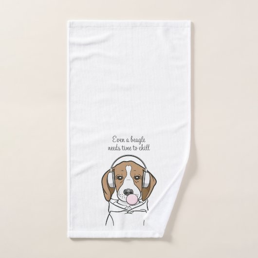 Chilling Beagle met Bubblegum Schattige Funny Dog Bad Handdoek (Handdoek)