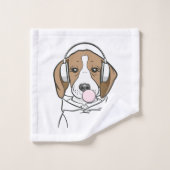Chilling Beagle met Bubblegum Schattige Funny Dog Bad Handdoek (Wasdoekje)