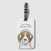 Chilling Beagle met Bubblegum Schattige Funny Dog Bagagelabel (Voorkant (verticaal))