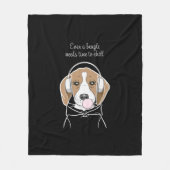Chilling Beagle met Bubblegum Schattige Funny Dog Fleece Deken (Voorkant)