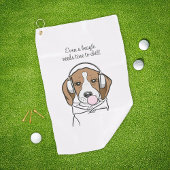 Chilling Beagle met Bubblegum Schattige Funny Dog Golfhanddoek