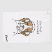 Chilling Beagle met Bubblegum Schattige Funny Dog Golfhanddoek (Horizontaal)
