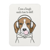 Chilling Beagle met Bubblegum Schattige Funny Dog Magneet (Verticaal)