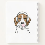 Chilling Beagle met Bubblegum Schattige Funny Dog Notitieboek (Achterkant)