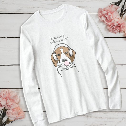 Chilling Beagle met Bubblegum Schattige Funny Dog T-shirt