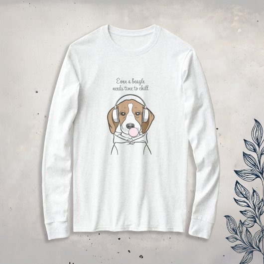 Chilling Beagle met Bubblegum Schattige Funny Dog T-shirt