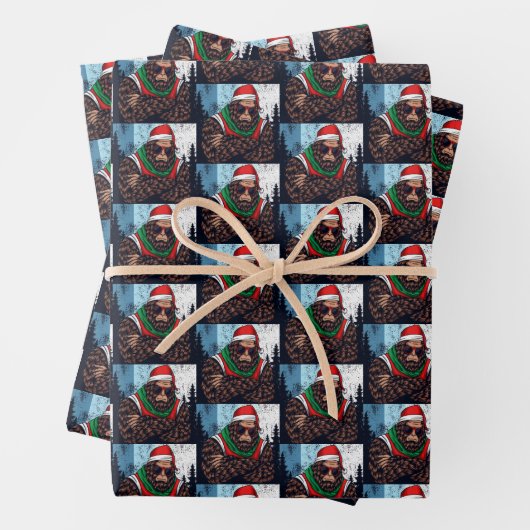 Chilling Bigfoot Santa Claus Funny Sasquatch Inpakpapier Vel (In situ)