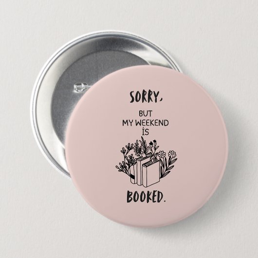 Chilling book-worm ronde button 7,6 cm (Voorkant /achterkant)