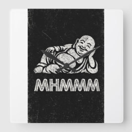 Chilling Buddha MHMM Muurklok Vierkante Klok