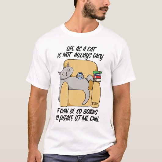 Chilling Cat Mannen Wit T-shirt (Voorkant)