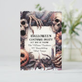 Chilling Charm: Halloween Party Call Kaart (Staand voorkant)