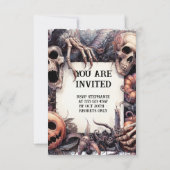 Chilling Charm: Halloween Party Call Kaart (Achterkant)