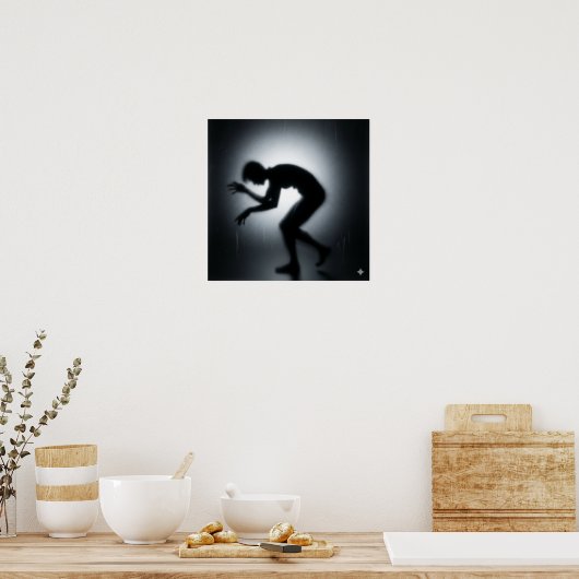 chilling contorted silhouette poster (Keuken)