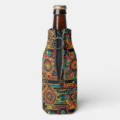 Chilling Cyaan "Aztec Dream" Foam Bottle Cooler (Fles Achterkant)