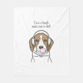 Chilling Dog met Bubblegum Grappige Beagle Fleece Deken (Voorkant)