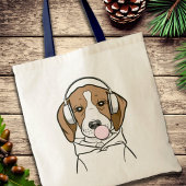Chilling Dog met Bubblegum Grappige Beagle Tote Bag
