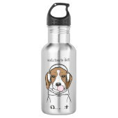Chilling Dog met Bubblegum Grappige Beagle Waterfles (Voorkant)