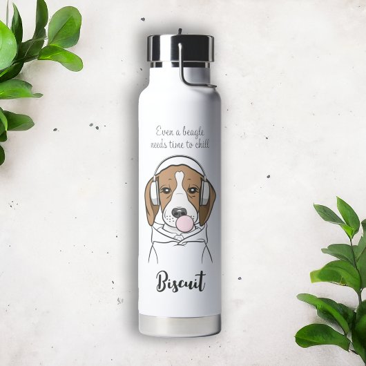 Chilling Dog met Bubblegum Grappige Beagle Waterfles