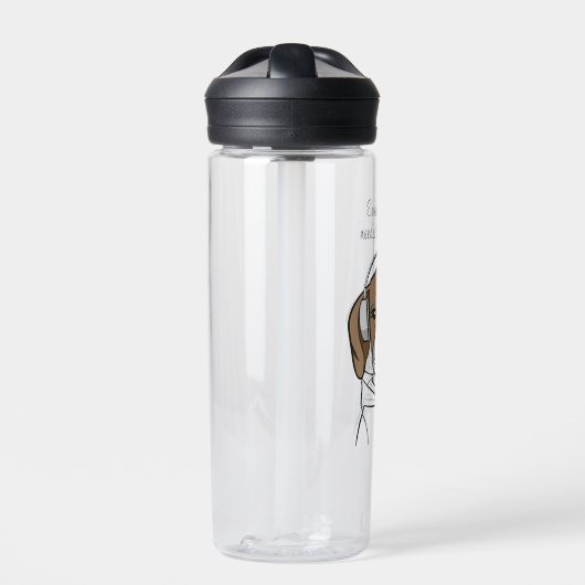 Chilling Dog met Bubblegum Grappige Beagle Waterfles (Voorkant)