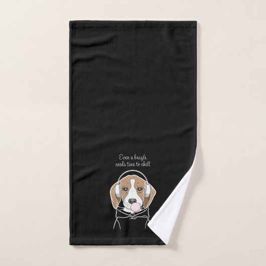 Chilling Dog met Bubblegum Schattige Funny Beagle Bad Handdoek (Handdoek)