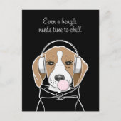 Chilling Dog met Bubblegum Schattige Funny Beagle Briefkaart (Voorkant)