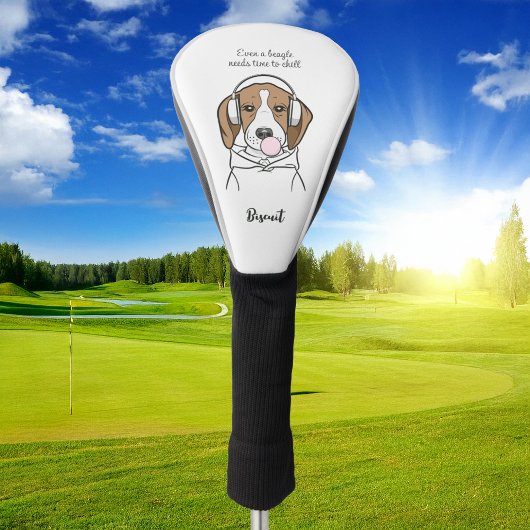 Chilling Dog met Bubblegum Schattige Funny Beagle Golfheadcover