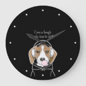 Chilling Dog met Bubblegum Schattige Funny Beagle Grote Klok (Voorkant)
