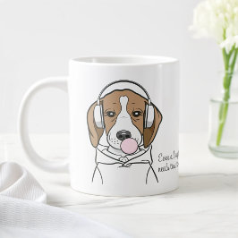 Chilling Dog met Bubblegum Schattige Funny Beagle Grote Koffiekop