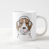 Chilling Dog met Bubblegum Schattige Funny Beagle Grote Koffiekop (Rechts)