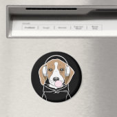 Chilling Dog met Bubblegum Schattige Funny Beagle Magneet (Insitu (Vaatwasser))