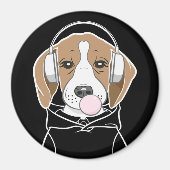 Chilling Dog met Bubblegum Schattige Funny Beagle Magneet (Voorkant)