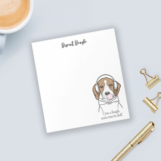 Chilling Dog met Bubblegum Schattige Funny Beagle Notitieblok