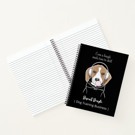 Chilling Dog met Bubblegum Schattige Funny Beagle Notitieboek (Binnen)