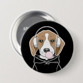Chilling Dog met Bubblegum Schattige Funny Beagle Ronde Button 7,6 Cm (Voorkant /achterkant)