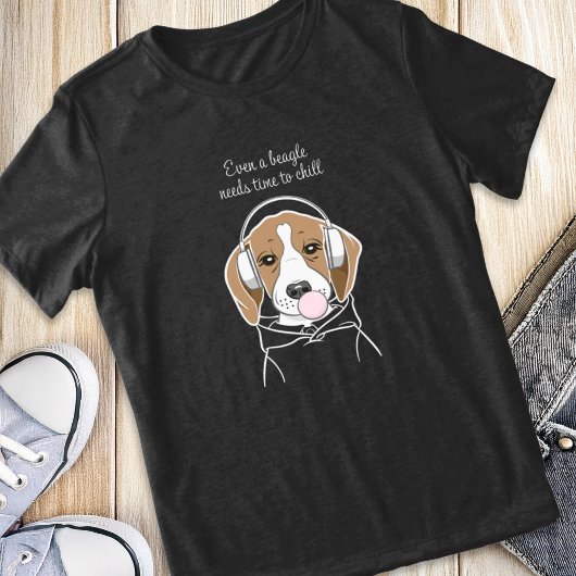 Chilling Dog met Bubblegum Schattige Funny Beagle Tri-Blend Shirt