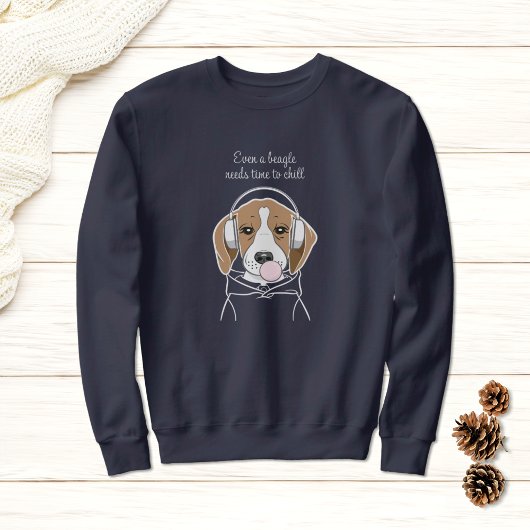 Chilling Dog met Bubblegum Schattige Funny Beagle Trui