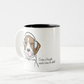 Chilling Dog met Bubblegum Schattige Funny Beagle Tweekleurige Koffiemok (Voorkant links)