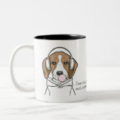 Chilling Dog met Bubblegum Schattige Funny Beagle Tweekleurige Koffiemok (Links)