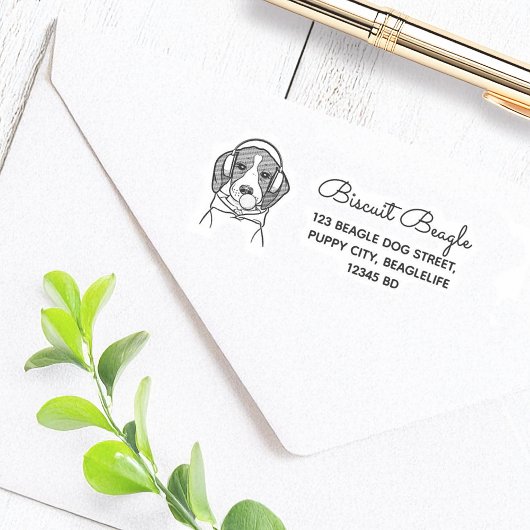 Chilling Dog Schattige Funny Beagle Retouradres Zelfinktende Stempel
