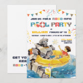 Chilling Friends Pool Party Verjaardagsuitnodiging Kaart (Voorkant / Achterkant)